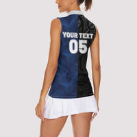 France And New Zealand Rugby Custom Women Sleeveless Polo Shirt Les Bleus Rooster With Maori Tiki - Wonder Print Shop