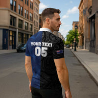 France And New Zealand Rugby Custom Zipper Polo Shirt Les Bleus Rooster With Maori Tiki - Wonder Print Shop