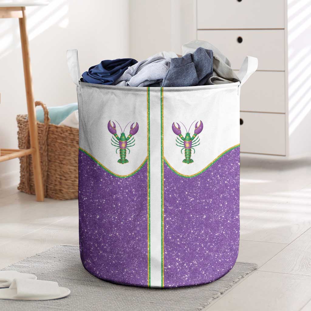 Mardi Gras Crawfish Laundry Basket Western Yoke Glitter Style