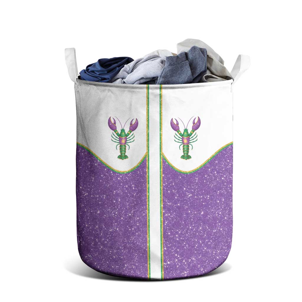 Mardi Gras Crawfish Laundry Basket Western Yoke Glitter Style