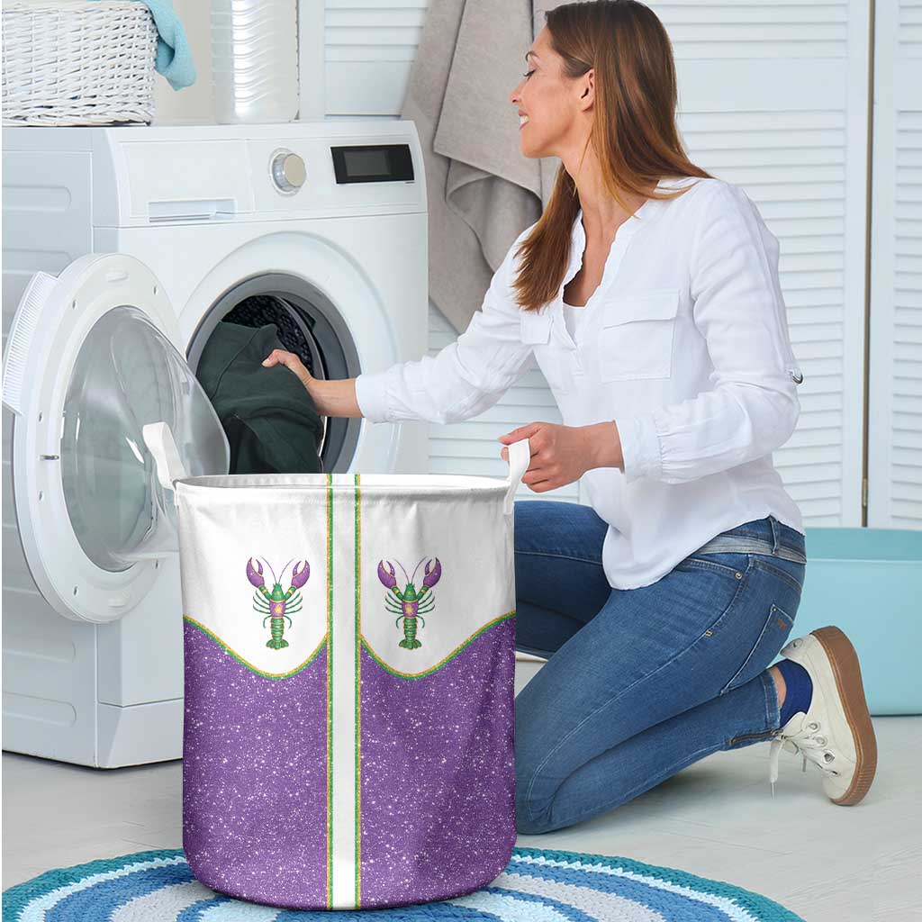 Mardi Gras Crawfish Laundry Basket Western Yoke Glitter Style