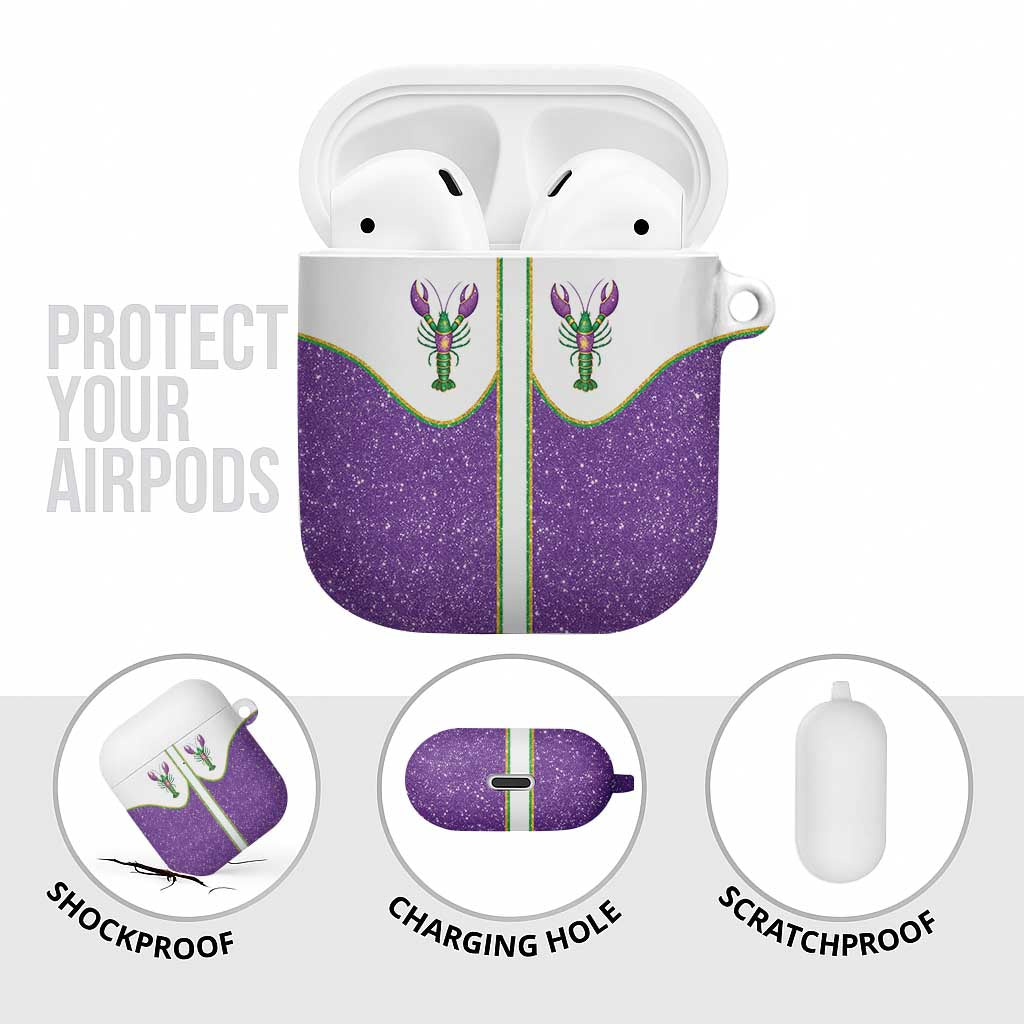 Mardi Gras Crawfish AirPods Case Western Yoke Glitter Style