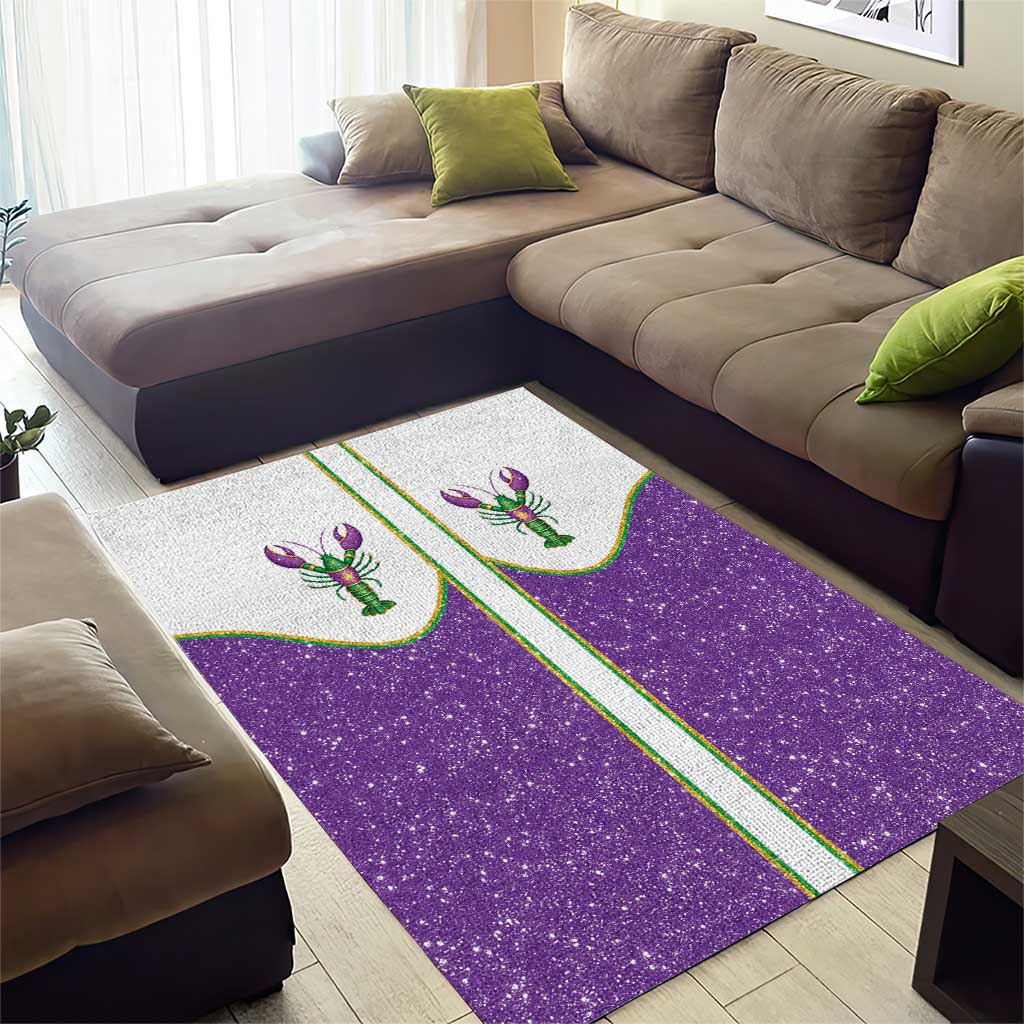 Mardi Gras Crawfish Area Rug Western Yoke Glitter Style