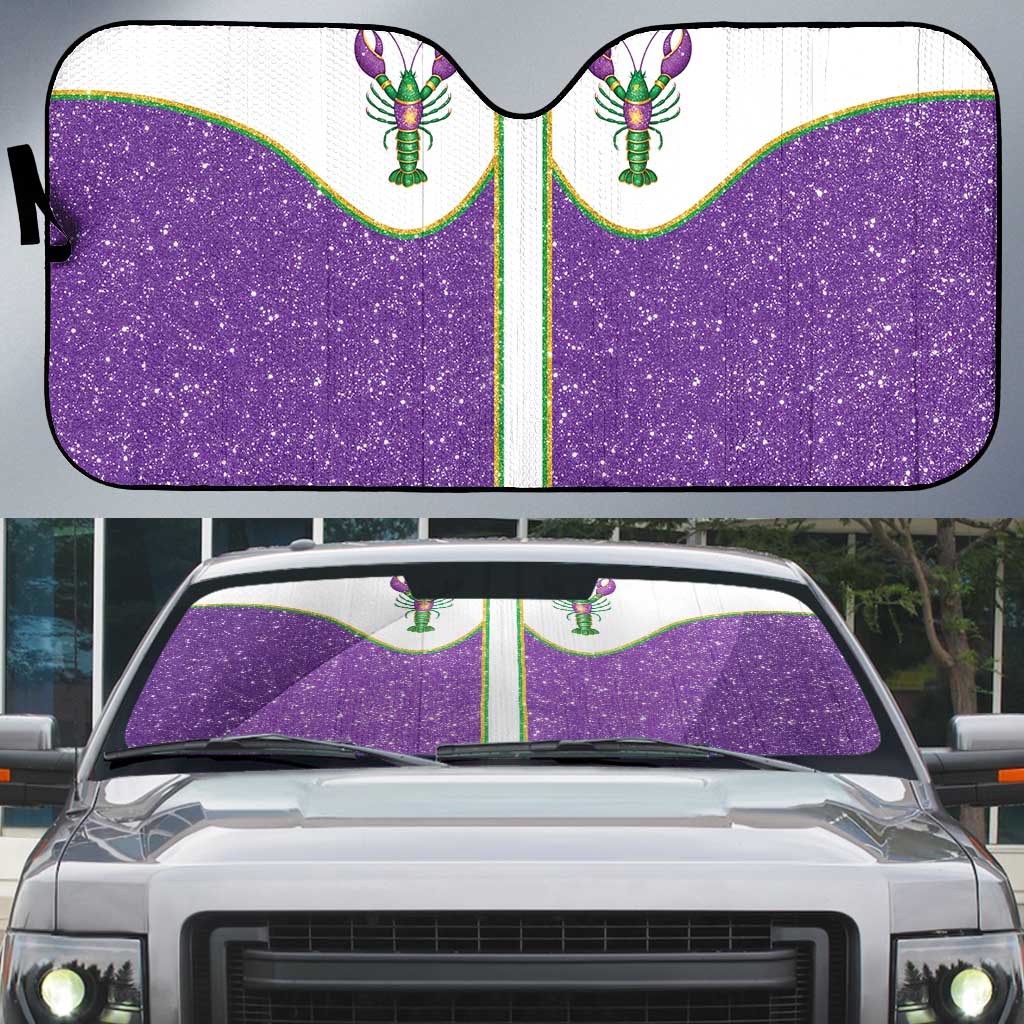 Mardi Gras Crawfish Auto Sun Shade Western Yoke Glitter Style