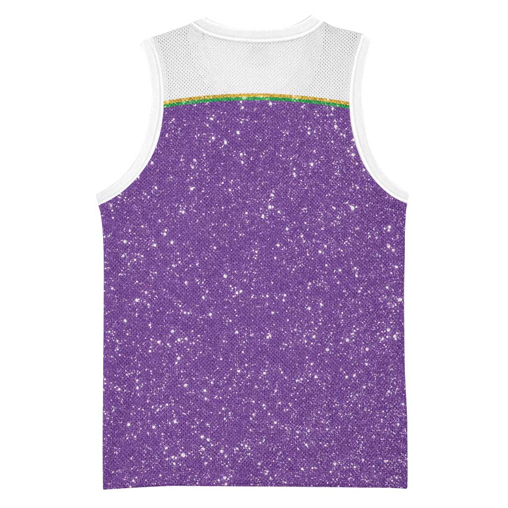 Mardi Gras Crawfish Basketball Jersey Western Yoke Glitter Style