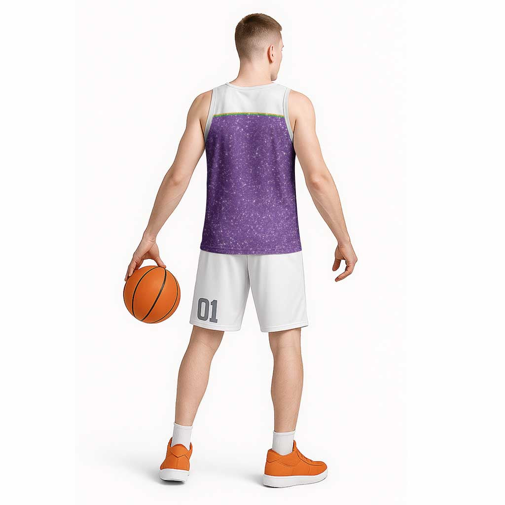 Mardi Gras Crawfish Basketball Jersey Western Yoke Glitter Style