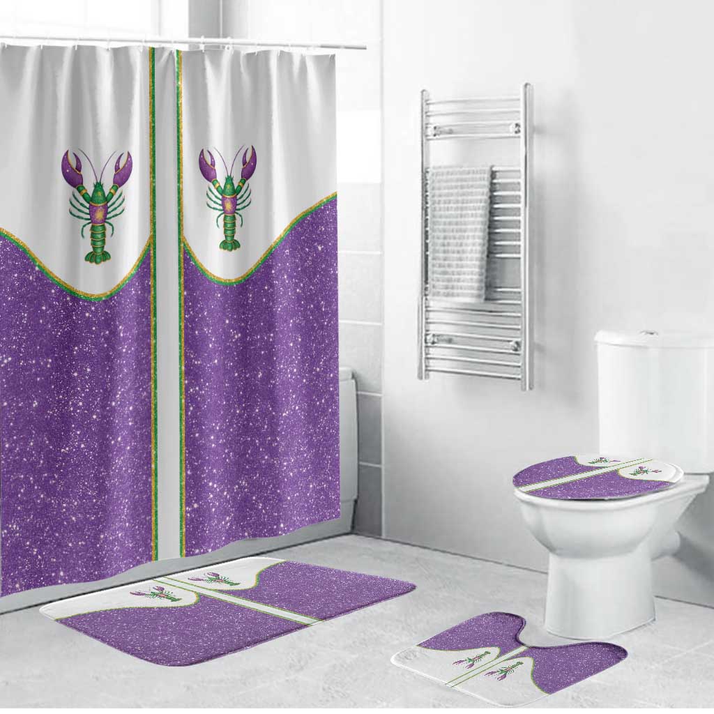 Mardi Gras Crawfish Bathroom Set Western Yoke Glitter Style