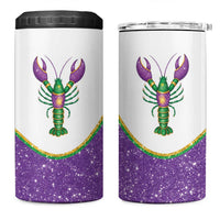 Mardi Gras Crawfish 4 in 1 Can Cooler Tumbler Western Yoke Glitter Style