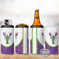 Mardi Gras Crawfish 4 in 1 Can Cooler Tumbler Western Yoke Glitter Style