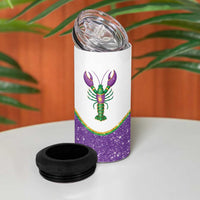 Mardi Gras Crawfish 4 in 1 Can Cooler Tumbler Western Yoke Glitter Style