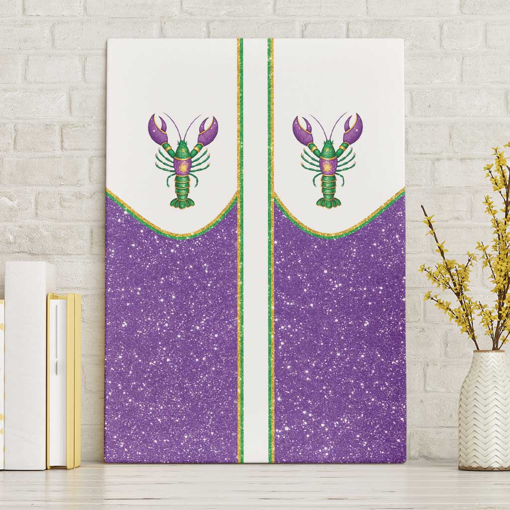 Mardi Gras Crawfish Canvas Wall Art Western Yoke Glitter Style
