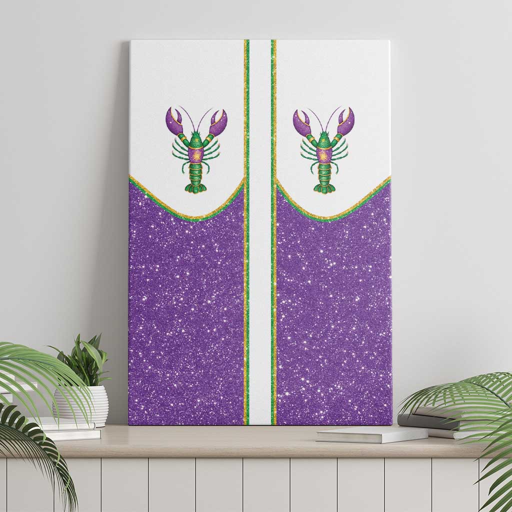Mardi Gras Crawfish Canvas Wall Art Western Yoke Glitter Style
