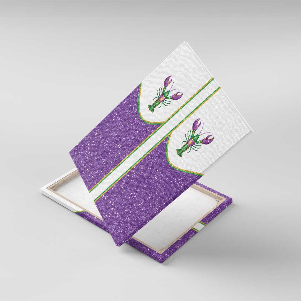 Mardi Gras Crawfish Canvas Wall Art Western Yoke Glitter Style