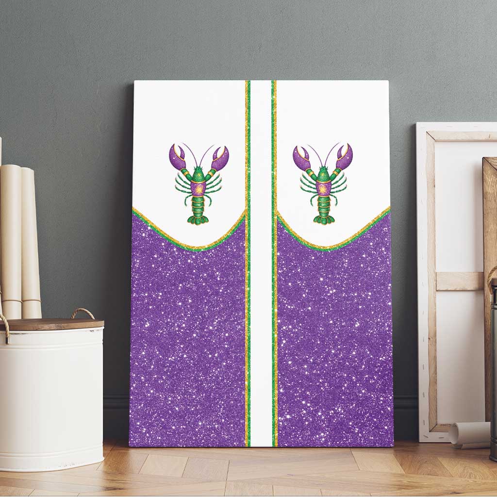 Mardi Gras Crawfish Canvas Wall Art Western Yoke Glitter Style