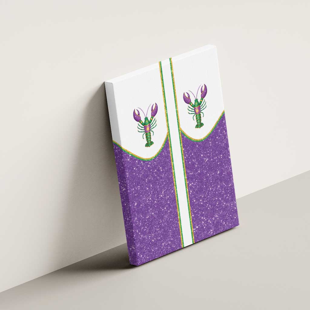 Mardi Gras Crawfish Canvas Wall Art Western Yoke Glitter Style