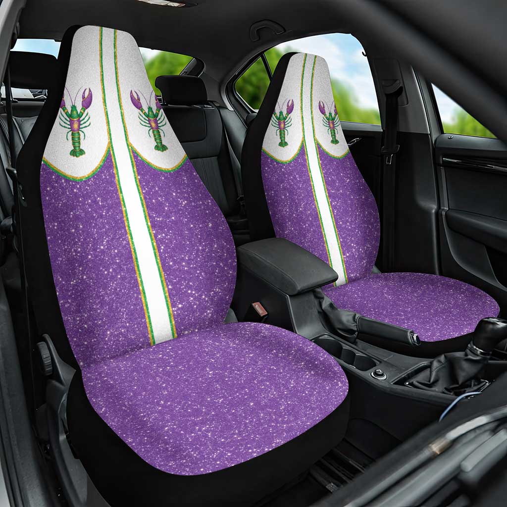 Mardi Gras Crawfish Car Seat Cover Western Yoke Glitter Style
