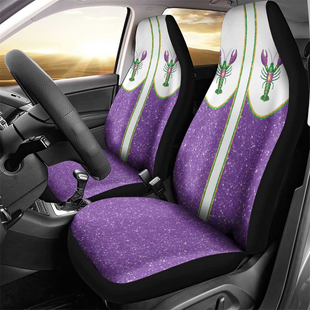 Mardi Gras Crawfish Car Seat Cover Western Yoke Glitter Style