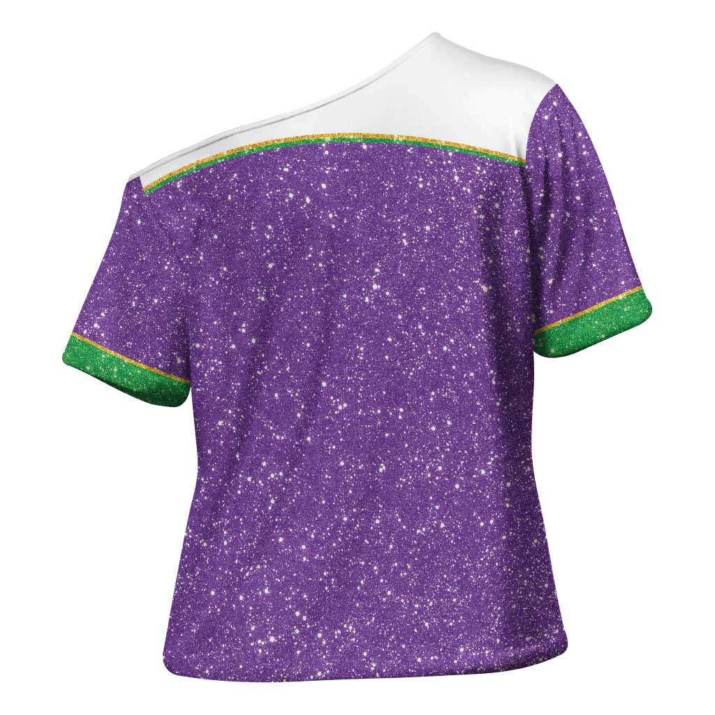 Mardi Gras Crawfish Cross Shoulder Shirt Western Yoke Glitter Style