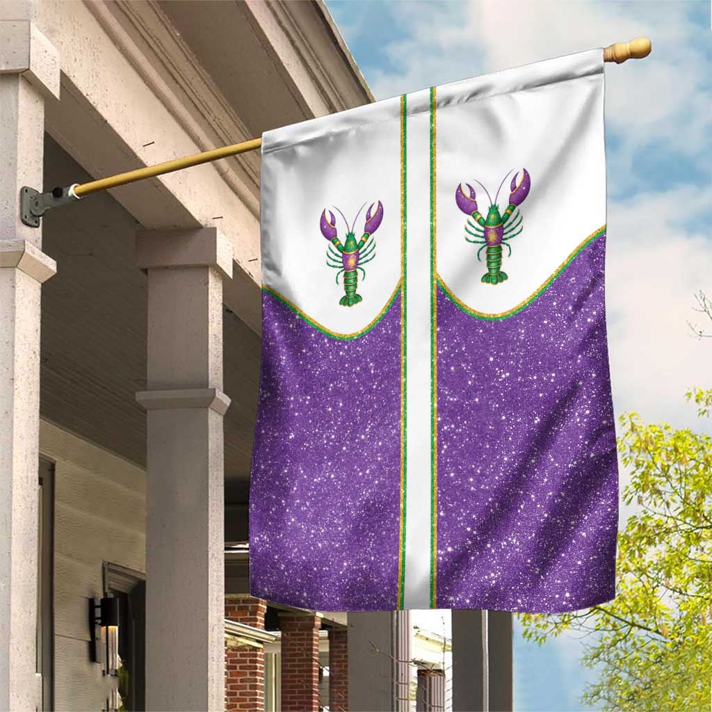 Mardi Gras Crawfish Garden Flag Western Yoke Glitter Style