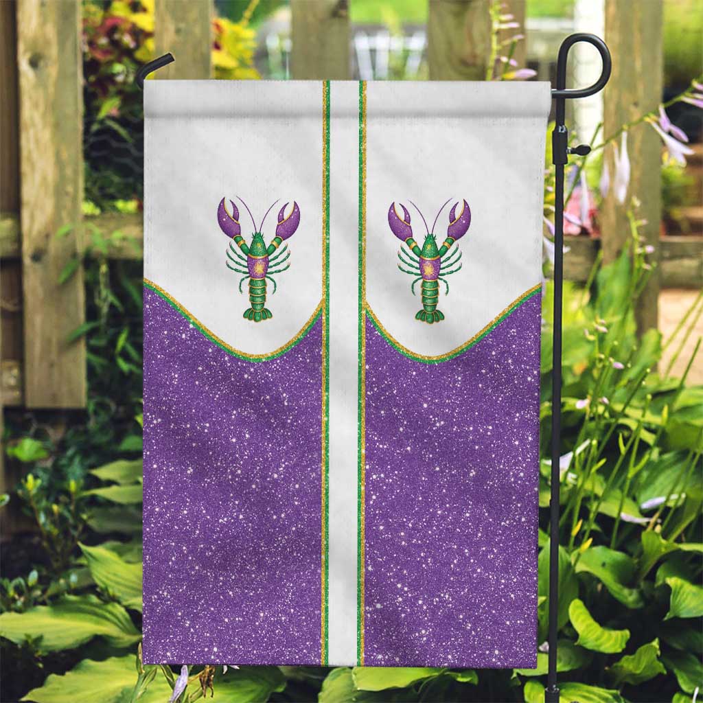 Mardi Gras Crawfish Garden Flag Western Yoke Glitter Style