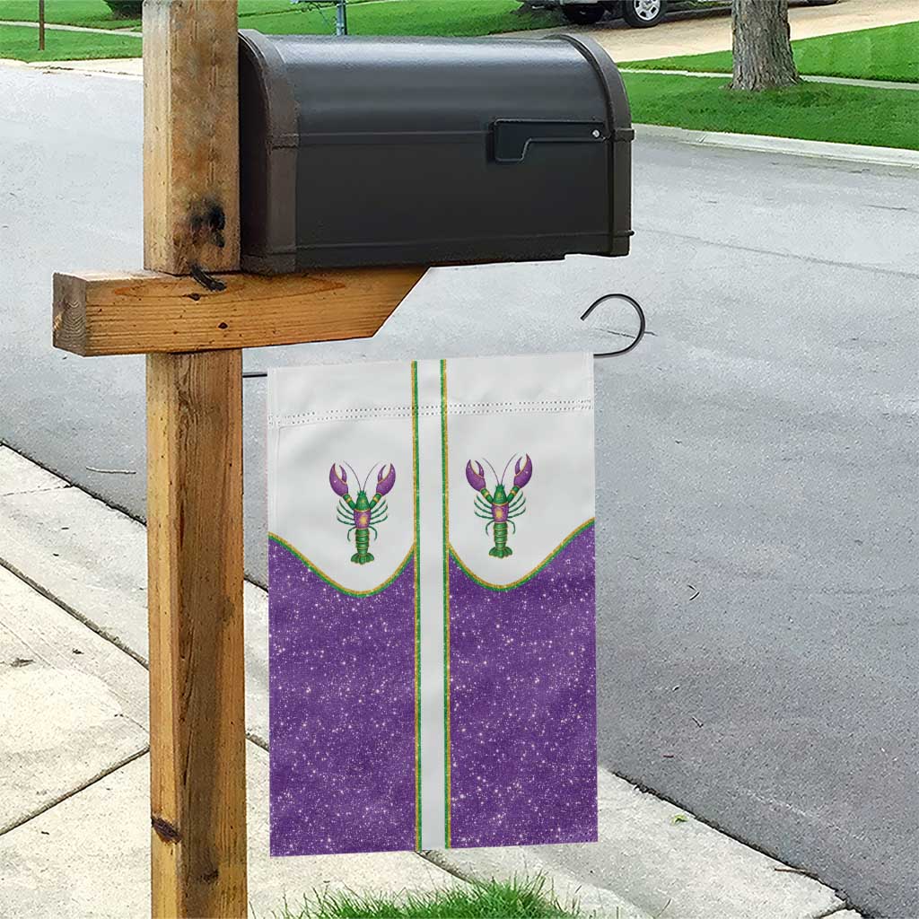 Mardi Gras Crawfish Garden Flag Western Yoke Glitter Style