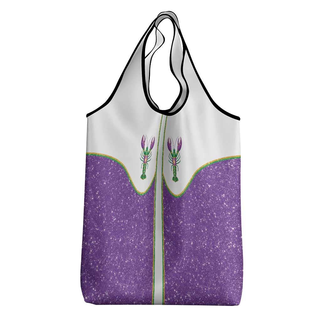 Mardi Gras Crawfish Grocery Bag Western Yoke Glitter Style
