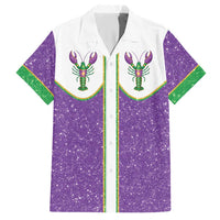 Mardi Gras Crawfish Hawaiian Shirt Western Yoke Glitter Style
