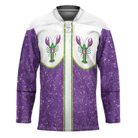 Mardi Gras Crawfish Hockey Jersey Western Yoke Glitter Style