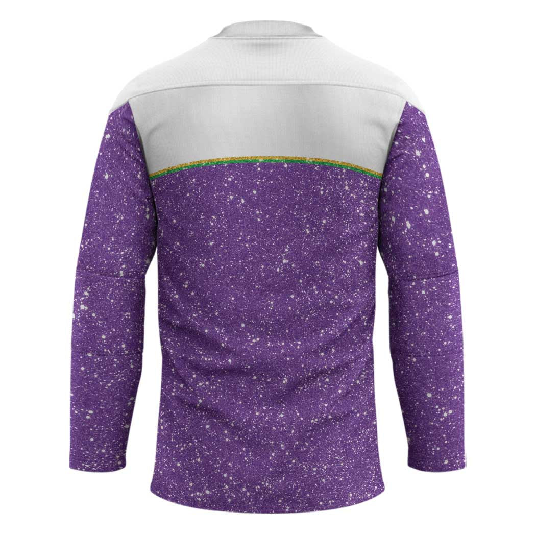 Mardi Gras Crawfish Hockey Jersey Western Yoke Glitter Style