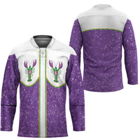 Mardi Gras Crawfish Hockey Jersey Western Yoke Glitter Style