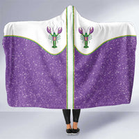 Mardi Gras Crawfish Hooded Blanket Western Yoke Glitter Style