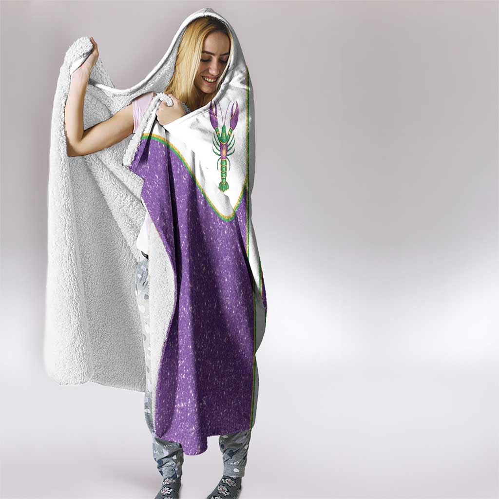 Mardi Gras Crawfish Hooded Blanket Western Yoke Glitter Style