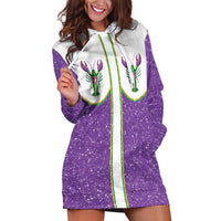 Mardi Gras Crawfish Hoodie Dress Western Yoke Glitter Style