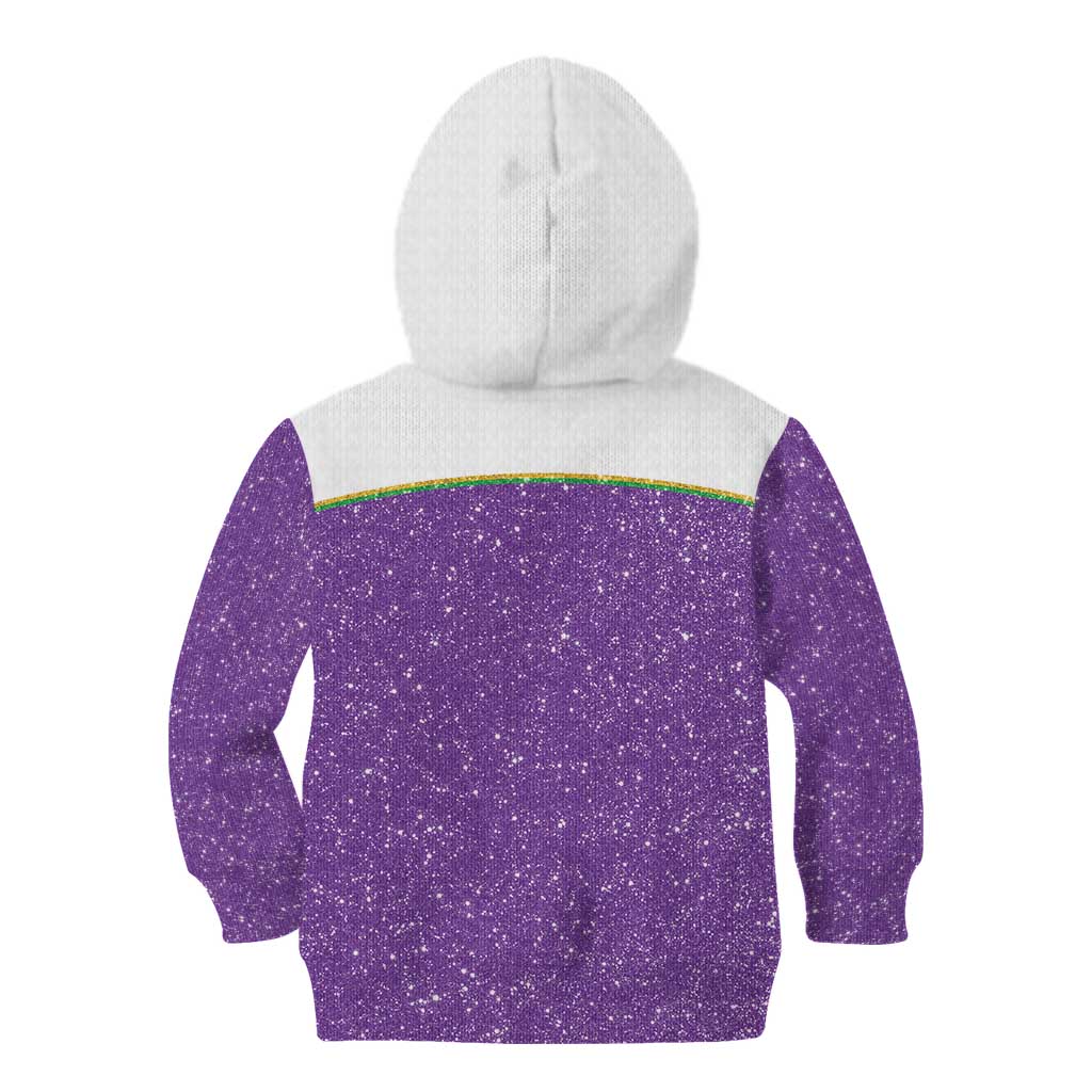 Mardi Gras Crawfish Kid Hoodie Western Yoke Glitter Style
