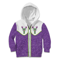 Mardi Gras Crawfish Kid Hoodie Western Yoke Glitter Style