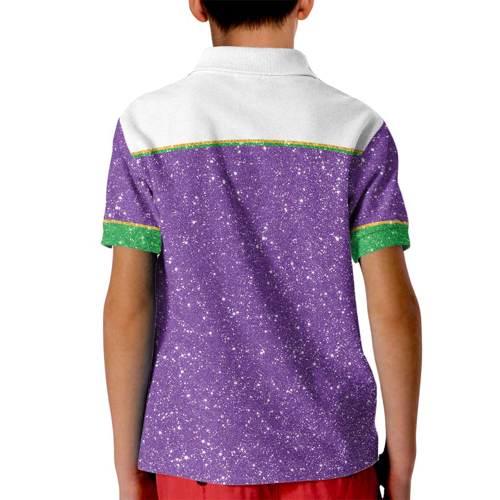 Mardi Gras Crawfish Kid Polo Shirt Western Yoke Glitter Style