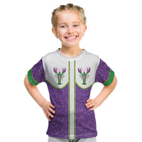 Mardi Gras Crawfish Kid T Shirt Western Yoke Glitter Style