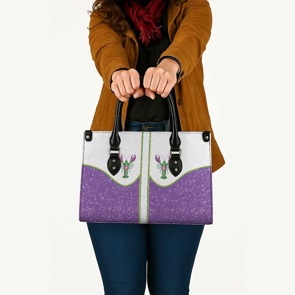 Mardi Gras Crawfish Leather Bag Western Yoke Glitter Style