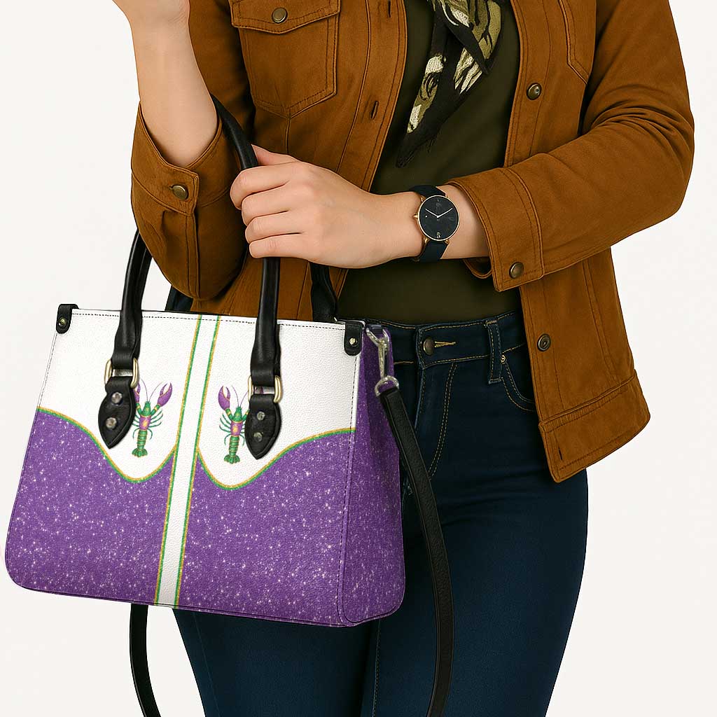Mardi Gras Crawfish Leather Bag Western Yoke Glitter Style