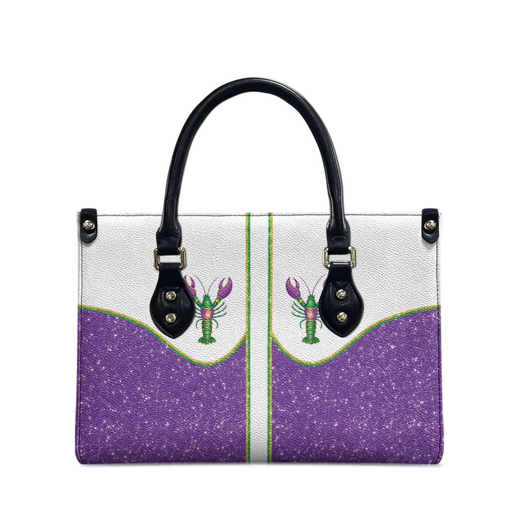 Mardi Gras Crawfish Leather Bag Western Yoke Glitter Style