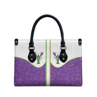 Mardi Gras Crawfish Leather Bag Western Yoke Glitter Style