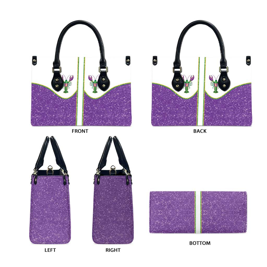 Mardi Gras Crawfish Leather Bag Western Yoke Glitter Style