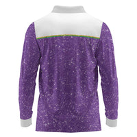Mardi Gras Crawfish Long Sleeve Polo Shirt Western Yoke Glitter Style