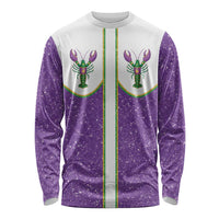 Mardi Gras Crawfish Long Sleeve Shirt Western Yoke Glitter Style