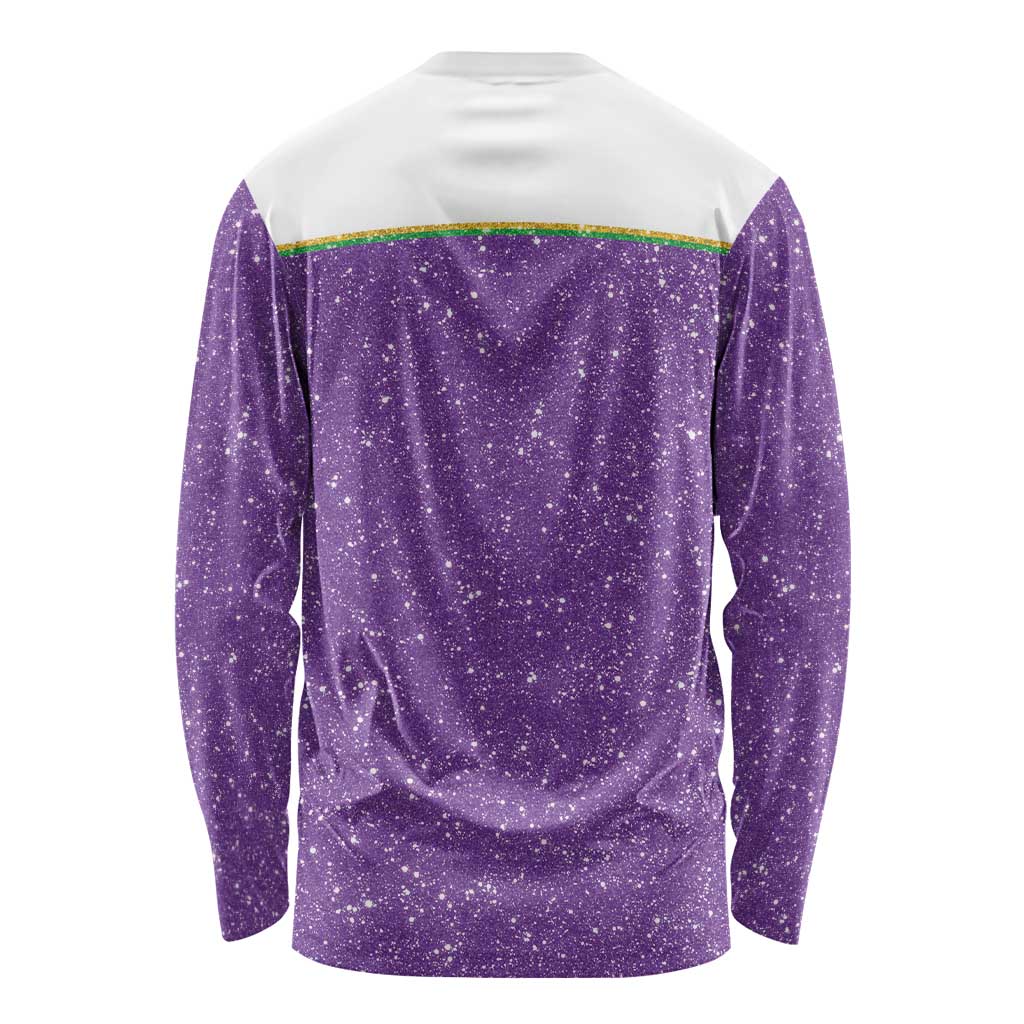 Mardi Gras Crawfish Long Sleeve Shirt Western Yoke Glitter Style