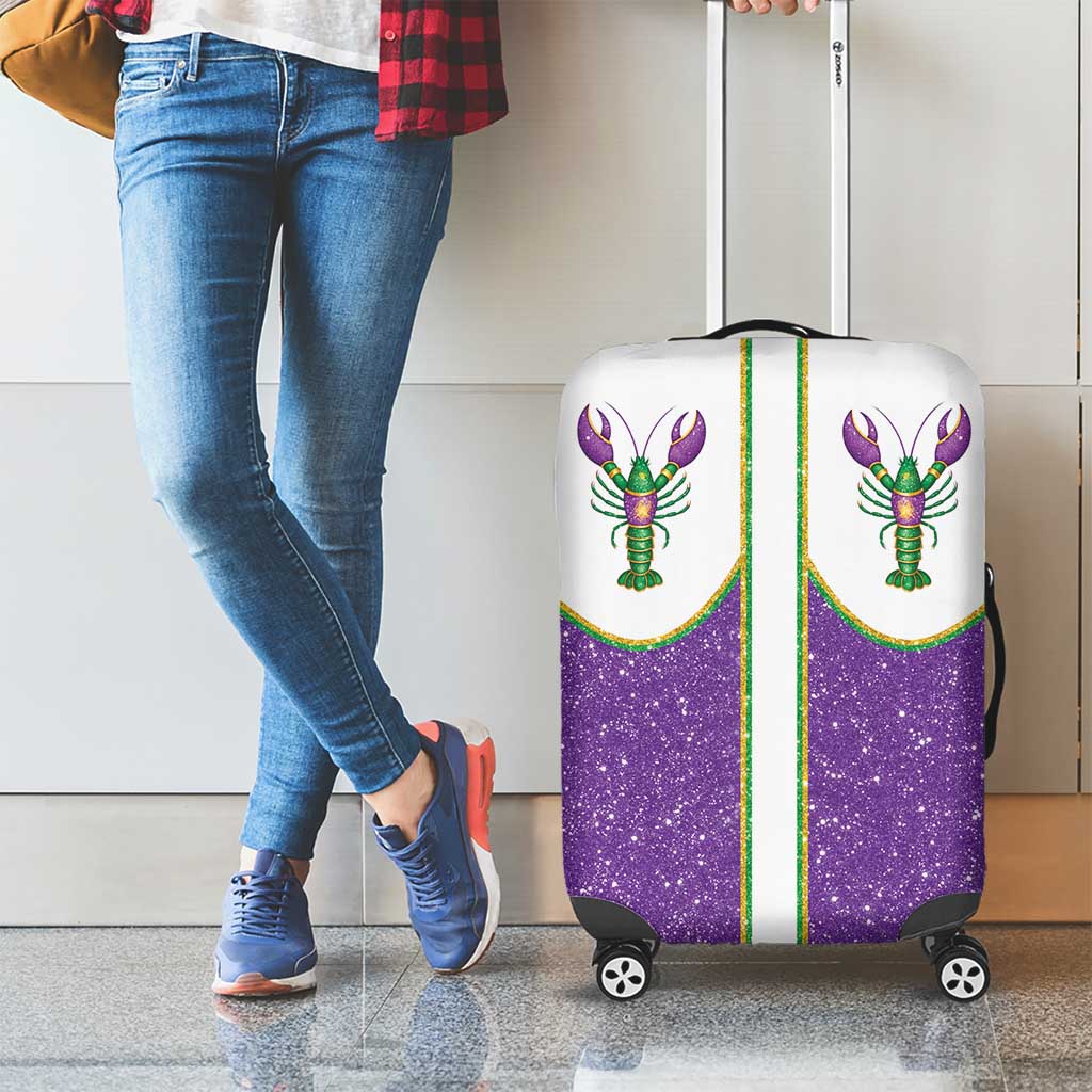 Mardi Gras Crawfish Luggage Cover Western Yoke Glitter Style