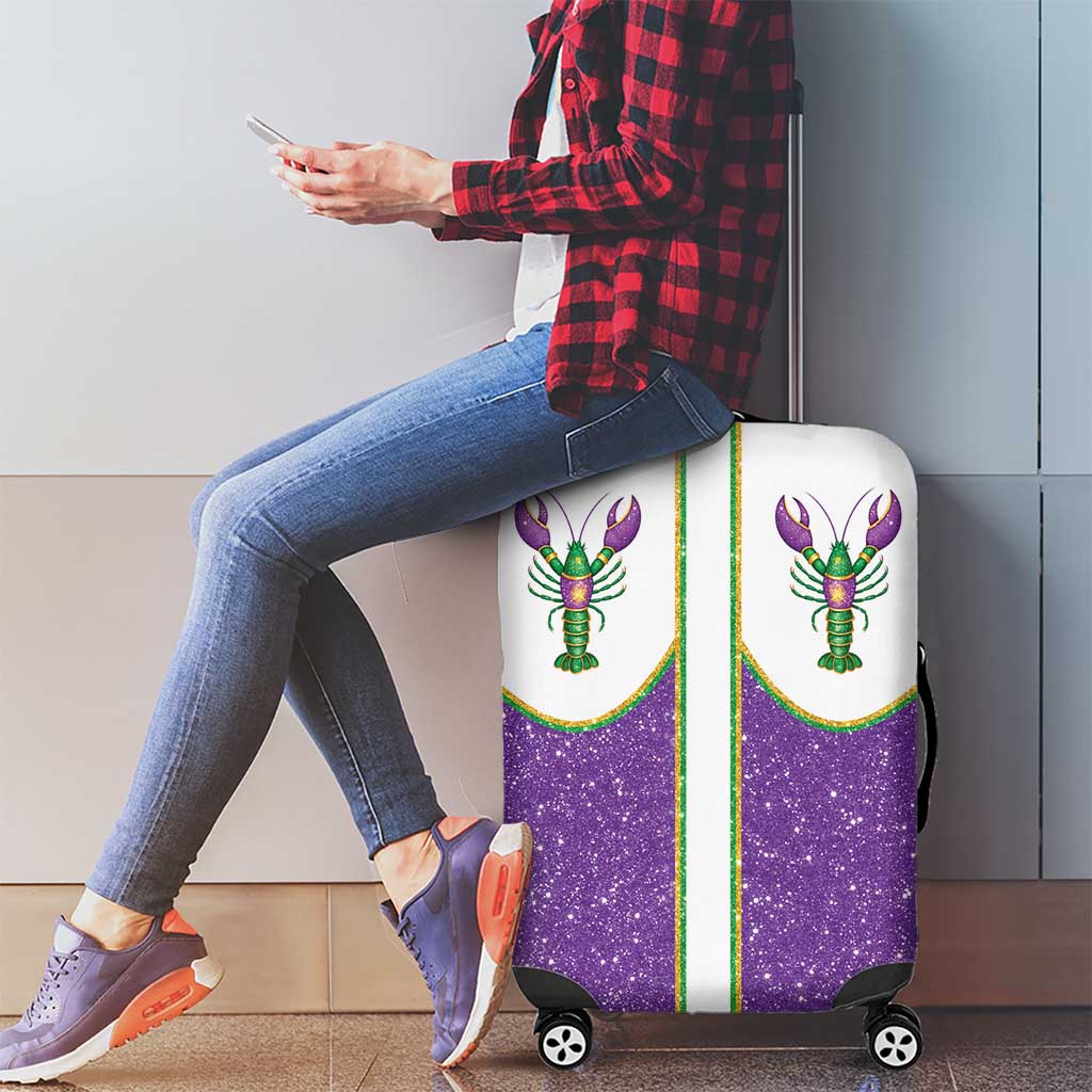 Mardi Gras Crawfish Luggage Cover Western Yoke Glitter Style