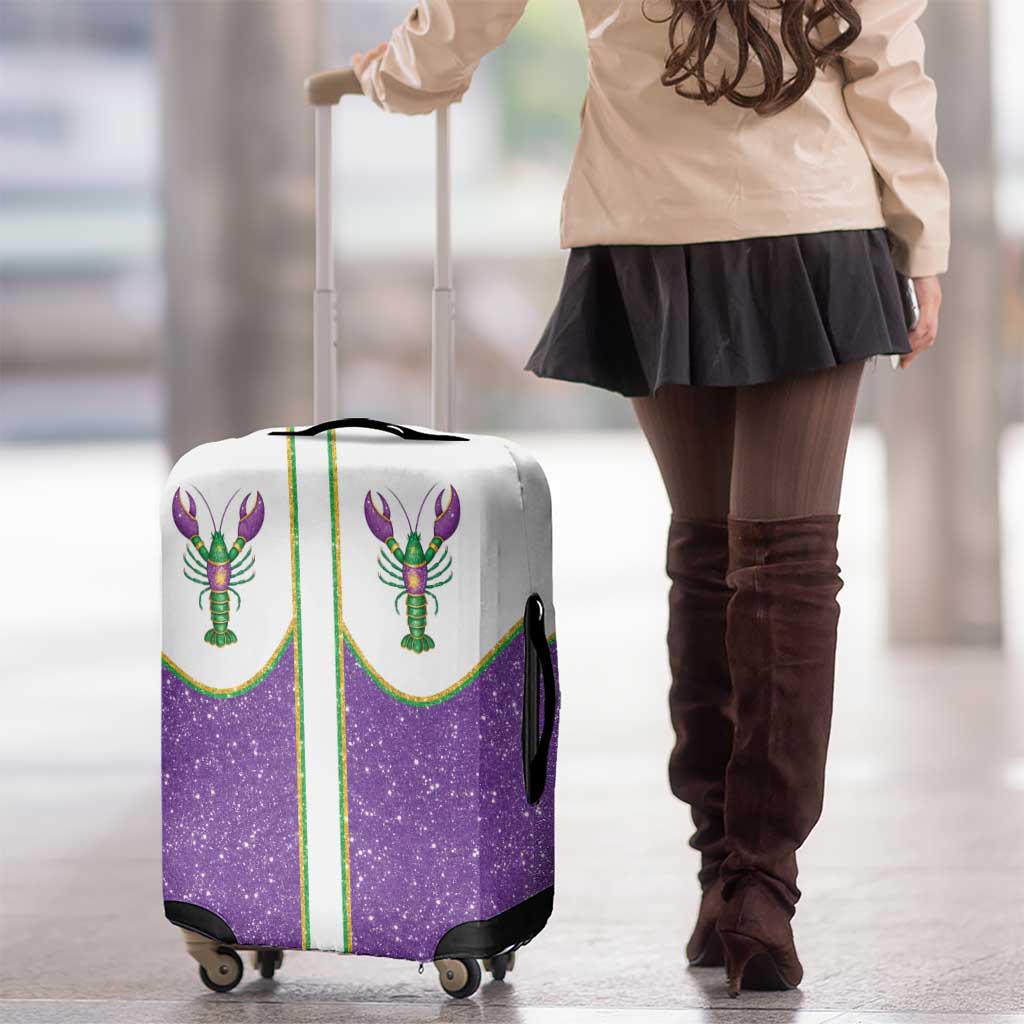 Mardi Gras Crawfish Luggage Cover Western Yoke Glitter Style