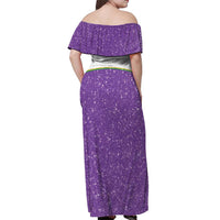 Mardi Gras Crawfish Off Shoulder Maxi Dress Western Yoke Glitter Style