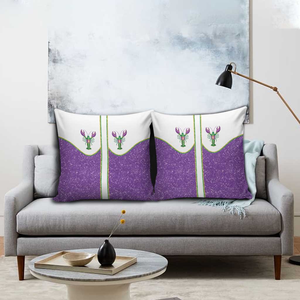 Mardi Gras Crawfish Pillow Cover Western Yoke Glitter Style